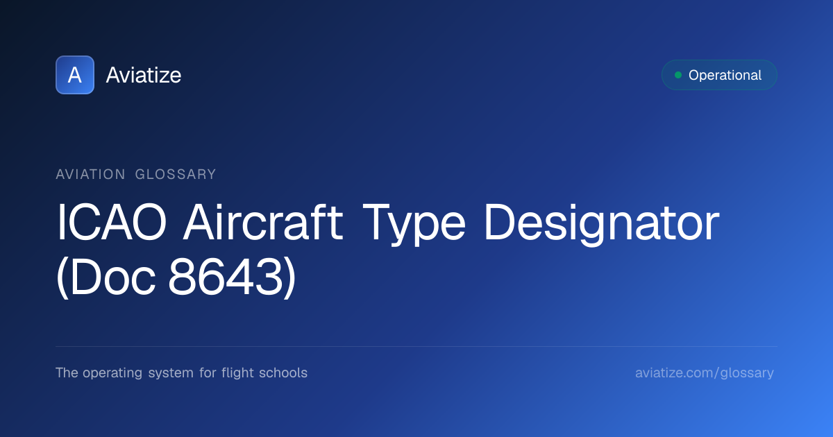 ICAO Aircraft Type Designator (Doc 8643) | Glossary | Aviatize