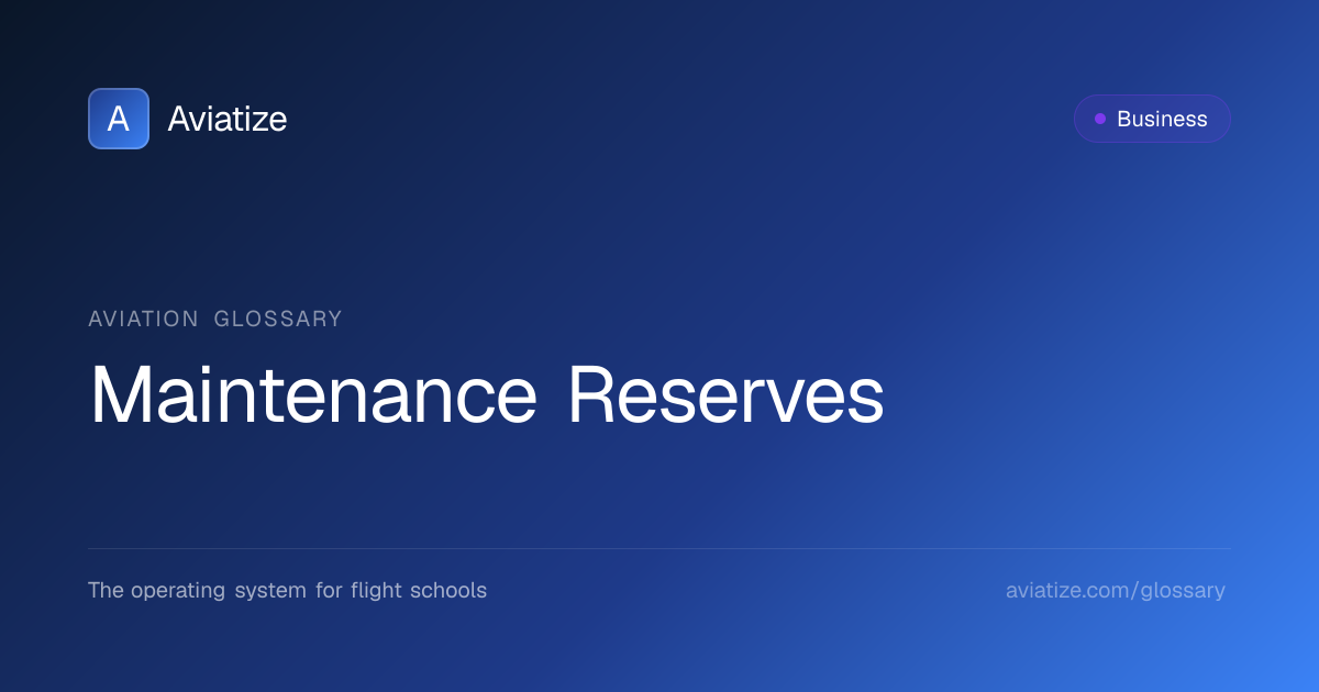 Maintenance Reserves for Flight Schools | Engine, Prop & Airframe ...