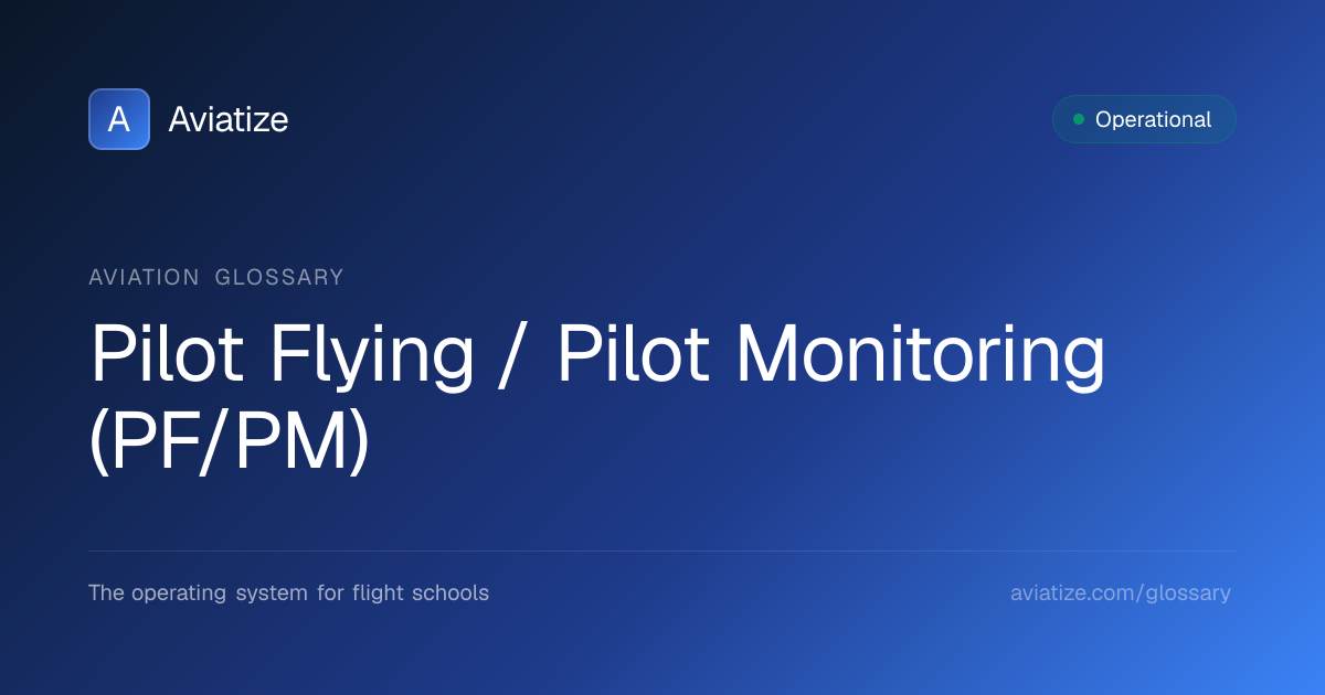 What is Pilot Flying / Pilot Monitoring (PF/PM)? | Aviation Glossary ...