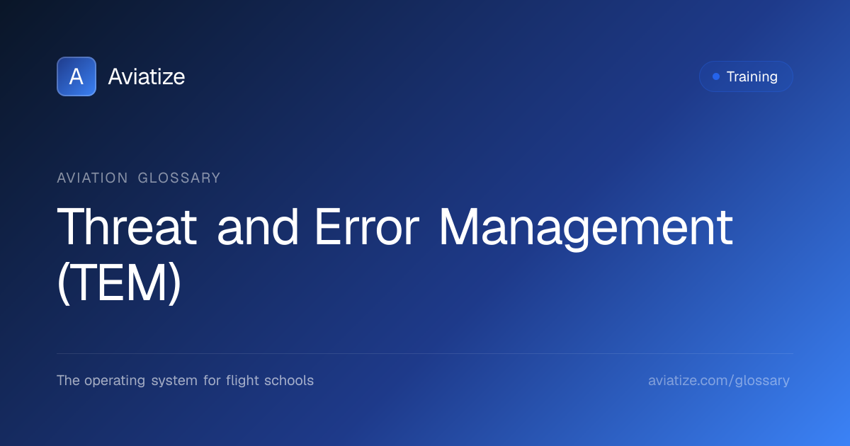 What is Threat and Error Management (TEM)? | Aviation Glossary | Aviatize